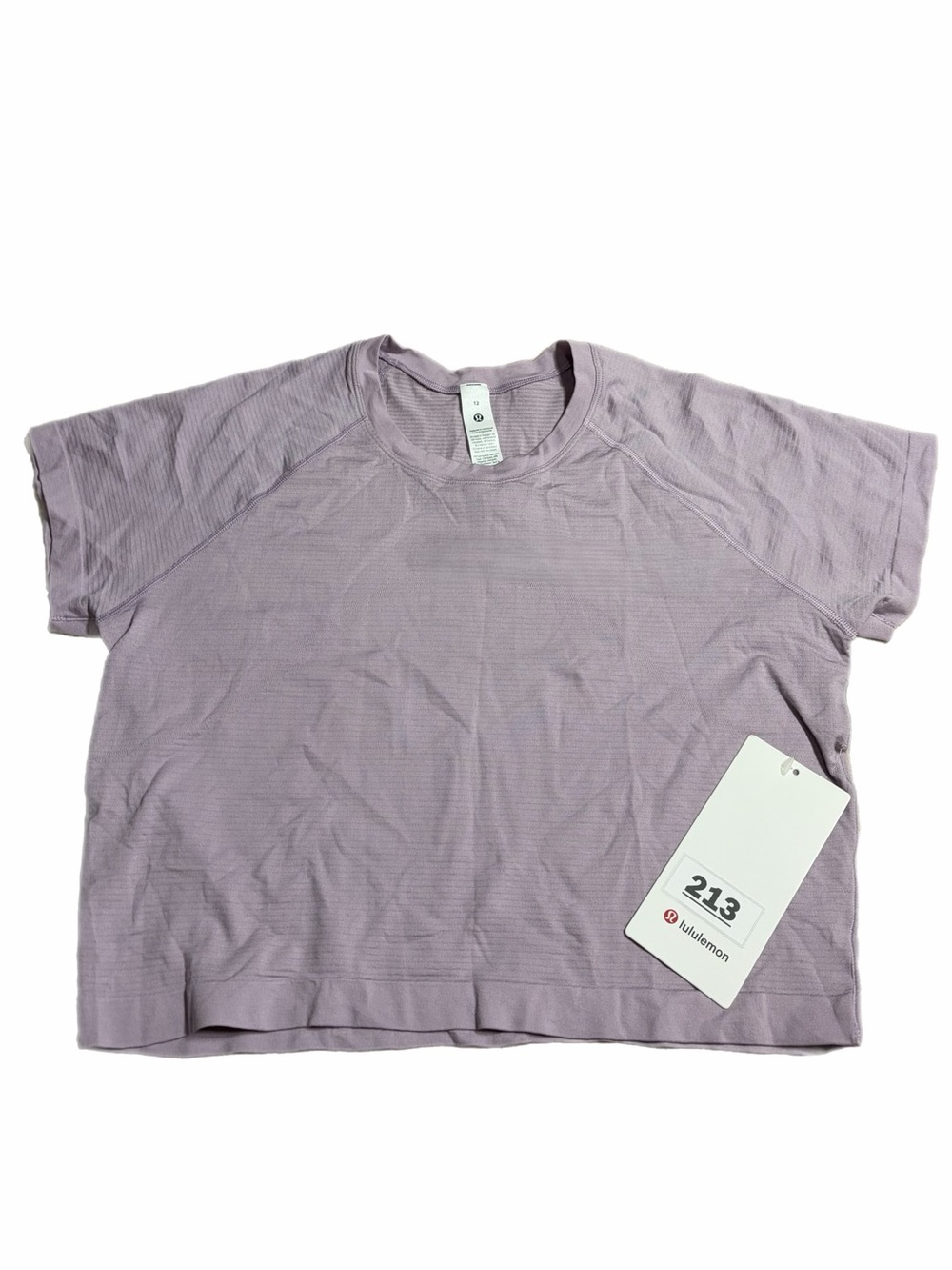 NWT Lululemon Swiftly Tech Cropped Short-Sleeve Shirt 2.0 (Lilac Play) Size 12